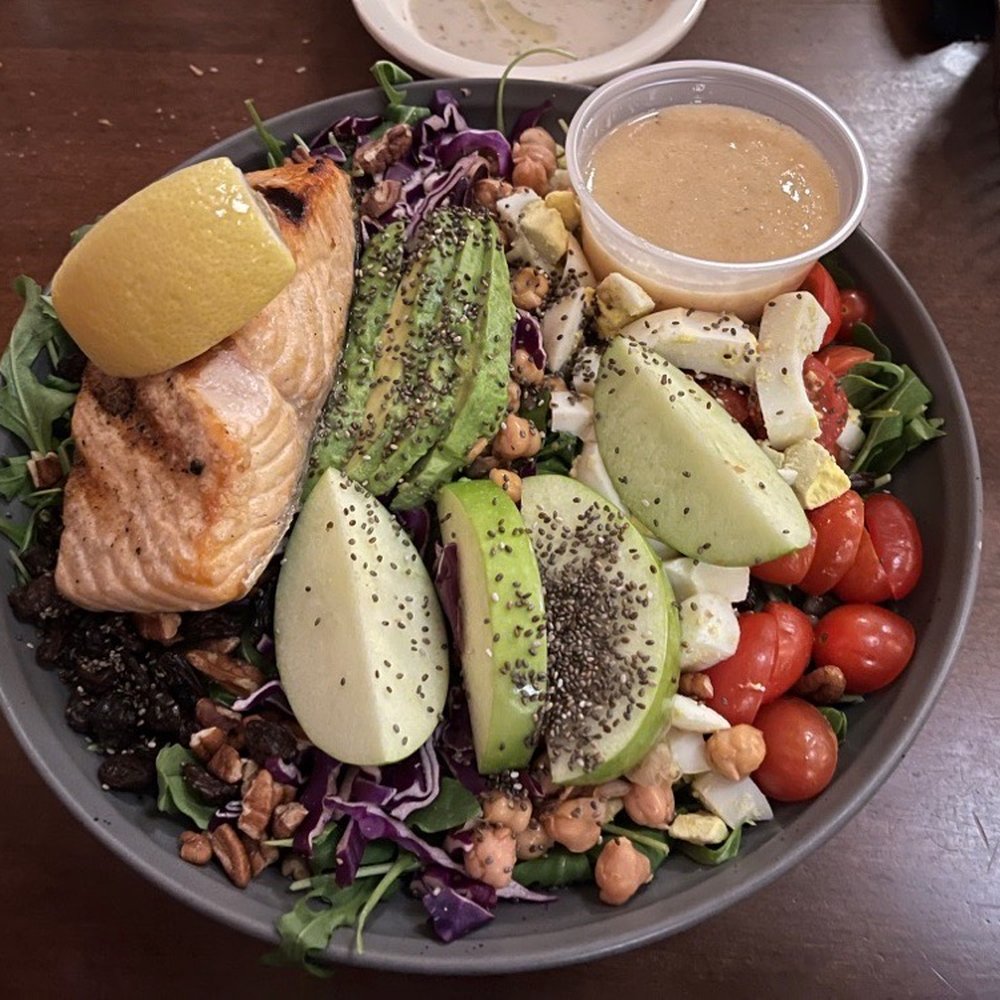 Center Square Grill - CSG Power Salad with Salmon - New American Near Me - East Longmeadow, Massachusetts