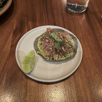 Damian - Fish Tartare Tostada - Mexican Near Me - Los Angeles, California Damian - Fish Tartare Tostada - Mexican Near Me - Los Angeles, California