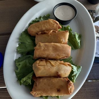 Cypress Grill - Crawfish Eggrolls  Our Signature Starter, amazingggg I added a little hot sauce & made it so much better! - American Near Me - Austin, Texas