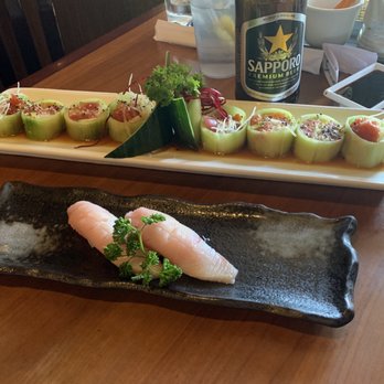 Samurai Sushi - Waterfall Cucumber Roll & Yellowtail Sushi - Japanese Near Me - Victorville, California Samurai Sushi - Waterfall Cucumber Roll & Yellowtail Sushi - Japanese Near Me - Victorville, California