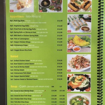 Saigon Restaurant - Menu as of 06/23/2023 - Vietnamese Near Me - Bakersfield, California