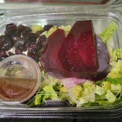 It's more than just oatcakes (tho those are delicious as well!). Photo: Roasted beet salad with feta and dried cranberries ($8)