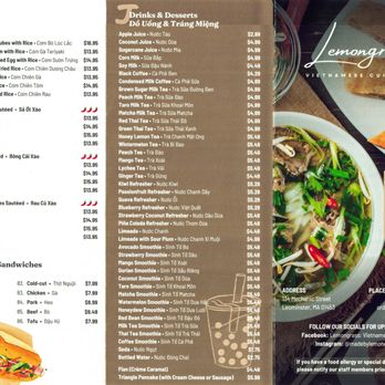 Lemongrass - Menu (2/2) - Vietnamese Near Me - Leominster, Massachusetts Lemongrass - Menu (2/2) - Vietnamese Near Me - Leominster, Massachusetts