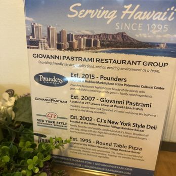 Pounders Restaurant - The group that took over. The restaurants they own. So now I'm curious about the other establishments. - Pizza Near Me - Laie, Hawaii