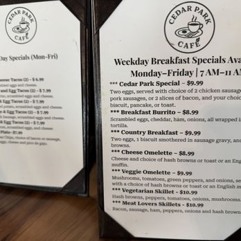 Cedar Park Cafe - Current specials, good deals. - Breakfast & Brunch Near Me - Cedar Park, Texas