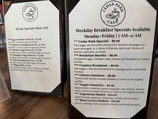 Menu photo 4 Cedar Park Cafe Cedar Park, TX