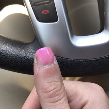 Glamor Lab - Started as super neon bright pink. One week later and it's several shades lighter and a big chip already on the thumb. - Eyebrow Services Near Me - Gilbert, Arizona