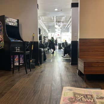 Finley's Barber Shop - Waiting area with snacks. - Barbers Near Me - Austin, Texas
