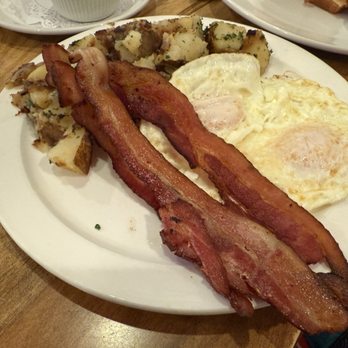 More Than Waffles - Eggs and Bacon with side of home fries - Breakfast & Brunch Near Me - Encino, California More Than Waffles - Eggs and Bacon with side of home fries - Breakfast & Brunch Near Me - Encino, California