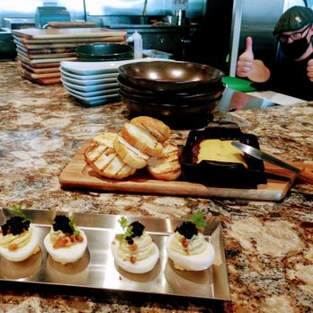 Carson Kitchen - Deviled eggs and bacon jam appetizers - New American Near Me - Salt Lake City, Utah