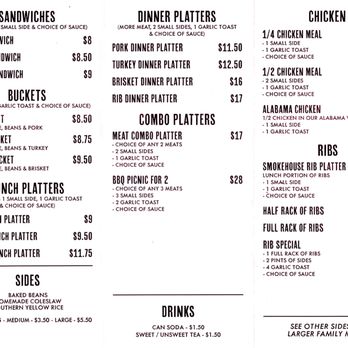 Smoking D's Downtown - The menu - Barbeque Near Me - St. Augustine, Florida Smoking D's Downtown - The menu - Barbeque Near Me - St. Augustine, Florida