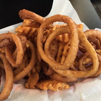 The Original Red Onion - Half half basket, seasoned fries and onion rings - Burgers Near Me - Pinole, California