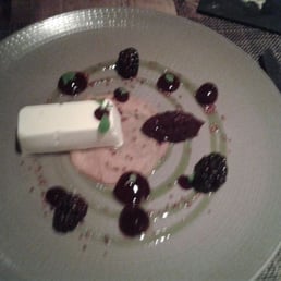 Brie Ice Cream and Poached Blackberries