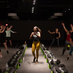 Spenga Vero Beach - Our instructors getting pumped up in the 20 minute Strength portion of our 60 minute - Spin, Strength, Yoga model.