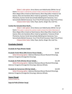 Menu photo 2 El Rincon Cibaeno Garfield, NJ