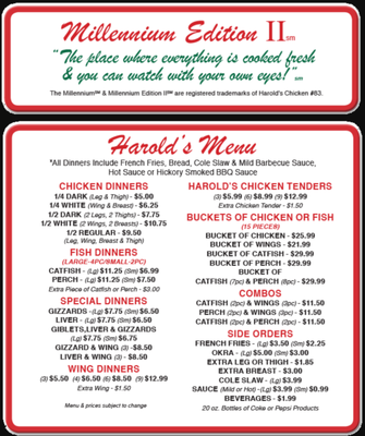 Menu photo 1 Harolds Chicken Shack Aurora, IL
