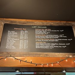 The Sugar Shack Icecream & Bake Shop - Hot Drinks Menu