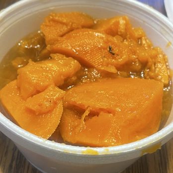 Angie's Soul Cafe - The food was cold and this is what I found the moment I opened the lid(a black ant in the yams) - Soul Food Near Me - Cleveland, Ohio Angie's Soul Cafe - The food was cold and this is what I found the moment I opened the lid(a black ant in the yams) - Soul Food Near Me - Cleveland, Ohio