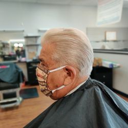 Passion Hair - Classic Slick Back Haircut on one of our Senior Customers