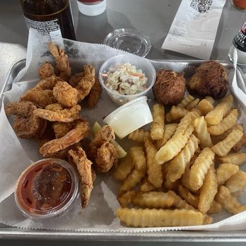 Safe Harbor Seafood - The Mayport shrimp platter. They were not hot, merely tepid. - Seafood Near Me - Jacksonville, Florida