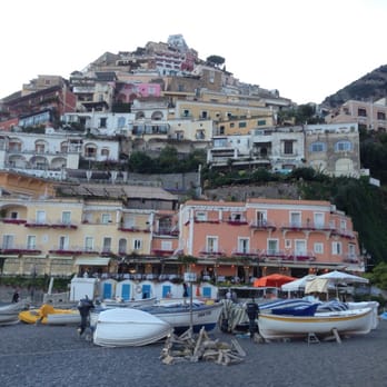 Albergo Casa Albertina - Three level red building near top with the white trim - Guest Houses Near Me - Positano, SA