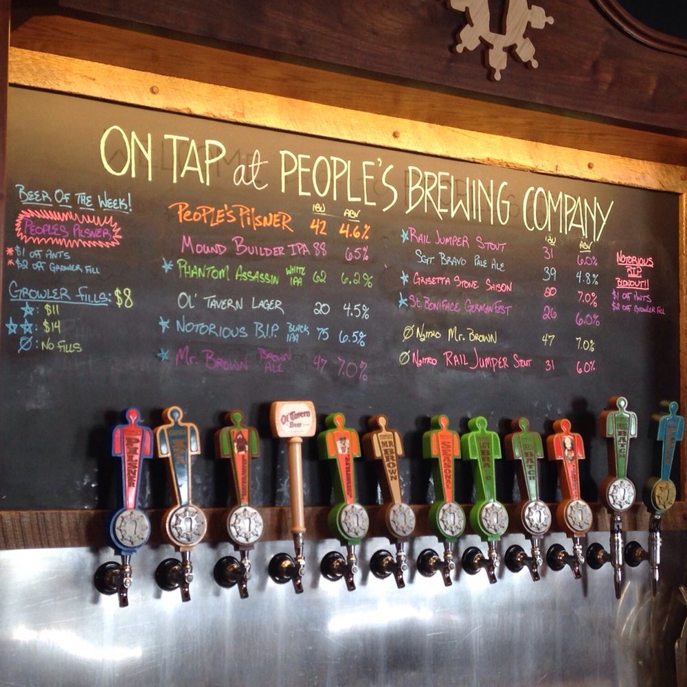 Typical beer selection at People's. Typical beer selection at People's.
