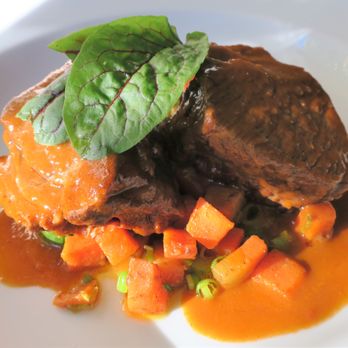 Wallsé - Braised short ribs goulash (Carrots, celery, quark spätzle) - excellent - Austrian Near Me - New York, New York Wallsé - Braised short ribs goulash (Carrots, celery, quark spätzle) - excellent - Austrian Near Me - New York, New York