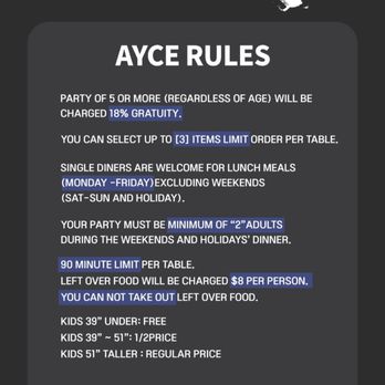 Burning X Korean BBQ - AYCE rules. 5/16/2026 - Korean Near Me - Tustin, California