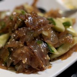 Hot Fish 川天下 - Jellyfish cucumber salad.