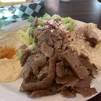 Green Corner Restaurant - Gyro plate with babaghannoug substituted for fries - Mediterranean Near Me - Mesa, Arizona