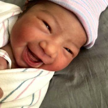 Cafe Gossip - Great food makes a very happy baby! Melia's smiling only hours old - Barbeque Near Me - Moreno Valley, California