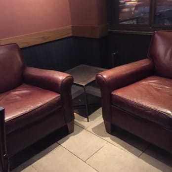 Starbucks - two leather chairs facing each other - Coffee & Tea Near Me - East York, Ontario
