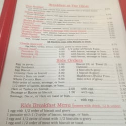 Diner - Fordsville diner menu
