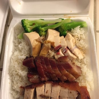 MK BBQ Cafe - 3 items over rice (BBQ pork, roast pork, soy sauce chicken) - Chinese Near Me - Rowland Heights, California MK BBQ Cafe - 3 items over rice (BBQ pork, roast pork, soy sauce chicken) - Chinese Near Me - Rowland Heights, California