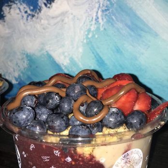 Playa Bowls - Half acai bowl have banana bowl with pura vida toppings and nutella - Acai Bowls Near Me - Rehoboth Beach, Delaware Playa Bowls - Half acai bowl have banana bowl with pura vida toppings and nutella - Acai Bowls Near Me - Rehoboth Beach, Delaware