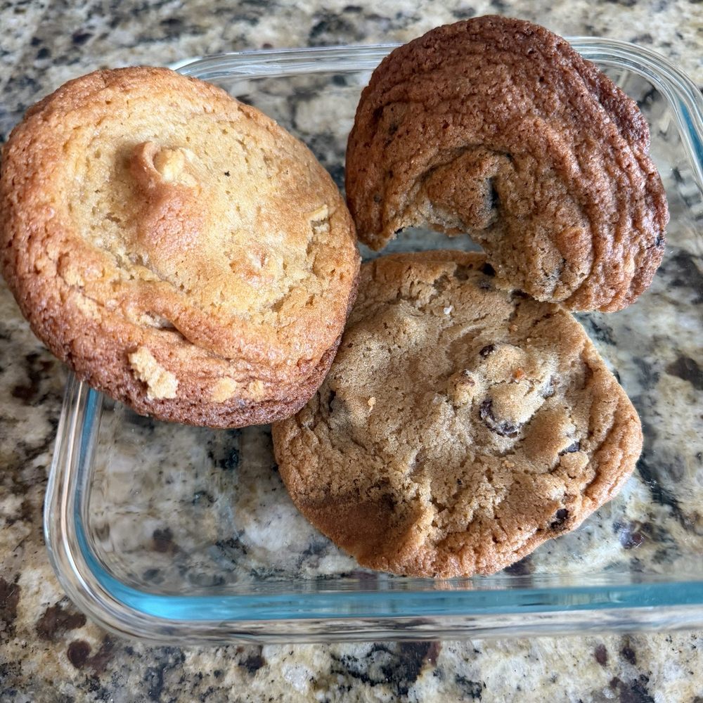 Dark chocolate, banana pudding, and cookies and cream Dark chocolate, banana pudding, and cookies and cream