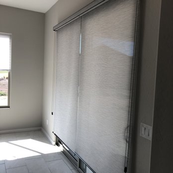 Luma Shutters and Blinds - Roller shades over patio door - Shades & Blinds Near Me