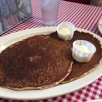 River Oaks Cafe - Cinnamon added Whole Grain pancakes with melted butter and Grade A syrup. Delicious, dense and filling! - Breakfast & Brunch Near Me - Fort Worth, Texas