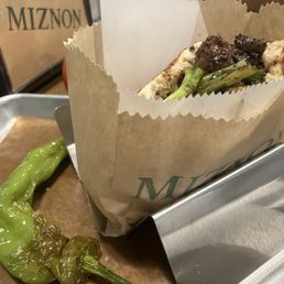 Chicken liver on a pita