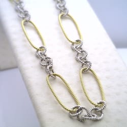 32" Italian made 18kt yellow and white gold necklace