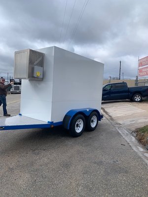Thermal Trek Bumper Pull Trailers - Our bumper pull refrigerated trailers are ideal for companies needing extra storage, emergency storage in the case of a power outage or cooler repair, or for a special event. Refrigerated trailers come in sizes from 6′ X 8′ to 8′ X 20′. These trailers can be set beside your store or restaurant for convenient accessibility. Thermal Trek Bumper Pull Trailers - Our bumper pull refrigerated trailers are ideal for companies needing extra storage, emergency storage in the case of a power outage or cooler repair, or for a special event. Refrigerated trailers come in sizes from 6′ X 8′ to 8′ X 20′. These trailers can be set beside your store or restaurant for convenient accessibility.