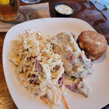The Oceanfront Grille - Crab cake with slaw and mashed potatoes! - Seafood Near Me - Corolla, North Carolina The Oceanfront Grille - Crab cake with slaw and mashed potatoes! - Seafood Near Me - Corolla, North Carolina