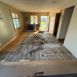 Thorsby Hardwood Flooring - Removal of the old Maple hardwood flooring