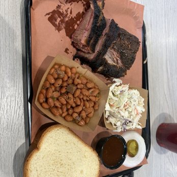 Smokin Iron - Two meat plate, brisket and ribs, BBQ beans and coleslaw. - Barbeque Near Me - Meridian, Idaho Smokin Iron - Two meat plate, brisket and ribs, BBQ beans and coleslaw. - Barbeque Near Me - Meridian, Idaho