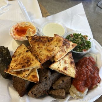 The Krazy Olive - Mediterranean Platter with gyro - Delis Near Me - Tulsa, Oklahoma