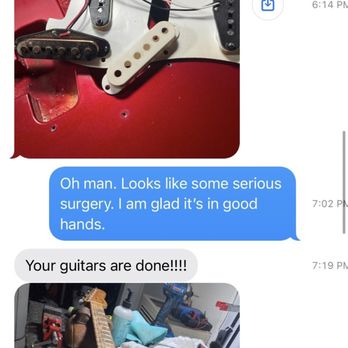 Mikaleno's Guitar Setups - Fixed this old Strat in about an hour-see my texts with him for the time stamps! Really impressive dude. - Musical Instrument Services Near Me - Los Angeles, California Mikaleno's Guitar Setups - Fixed this old Strat in about an hour-see my texts with him for the time stamps! Really impressive dude. - Musical Instrument Services Near Me - Los Angeles, California