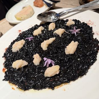 Jòia - Squid Ink Risotto with Langoustines --- WOW! Best thing I have ever eaten. Out of this world! - Tapas Bars Near Me - Paris, 75