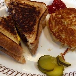 Breakfast sandwich and hasbrown Breakfast sandwich and hasbrown