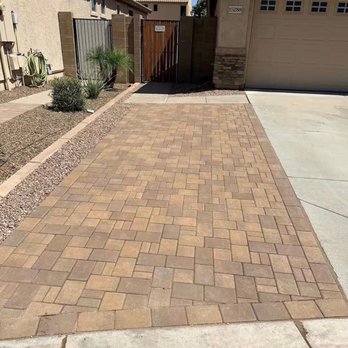 Nico's Landscaping - Nico's extended the existing driveway with pavers, clean lines and border - Landscaping Near Me Nico's Landscaping - Nico's extended the existing driveway with pavers, clean lines and border - Landscaping Near Me