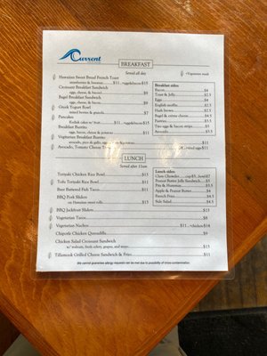 Menu photo 2 Current Cafe & Lounge Tillamook, OR Menu photo 2 Current Cafe & Lounge Tillamook, OR